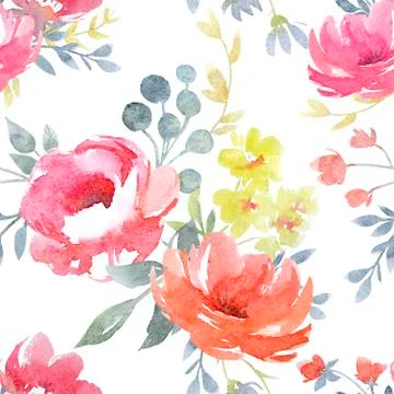 Watercolor floral pattern Stock Illustration