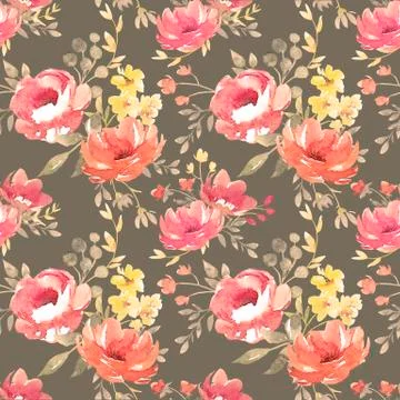 Watercolor floral pattern Stock Illustration