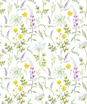 Watercolor floral pattern Stock Illustration