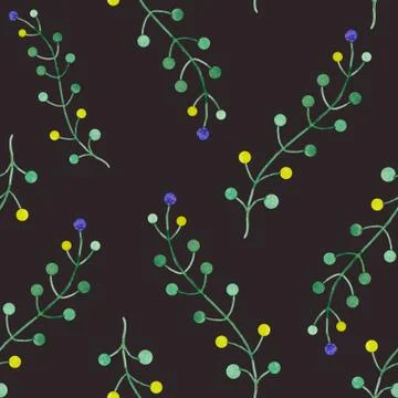 Watercolor floral pattern Stock Illustration