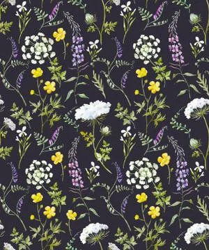 Watercolor floral pattern Stock Illustration