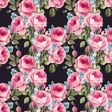 Watercolor floral pattern Stock Illustration