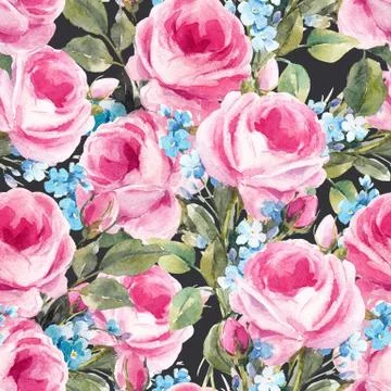 Watercolor floral pattern Stock Illustration