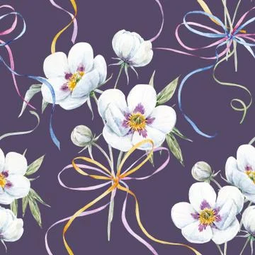 Watercolor floral pattern Stock Photos