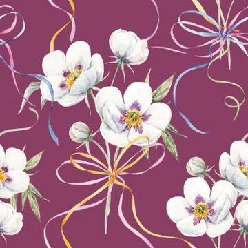 Watercolor floral pattern Stock Photos