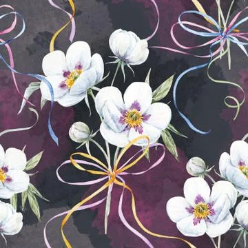 Watercolor floral pattern Stock Photos