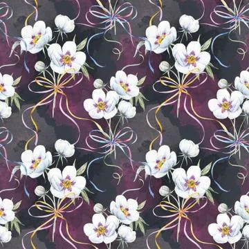 Watercolor floral pattern Stock Photos