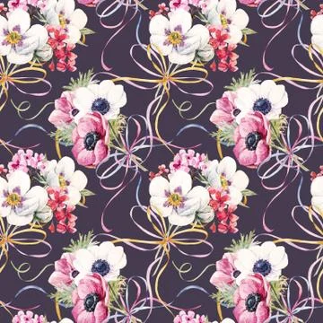 Watercolor floral pattern Stock Photos