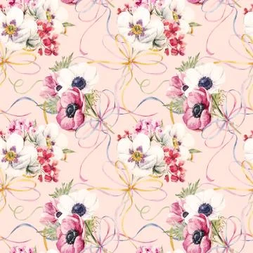 Watercolor floral pattern Stock Photos
