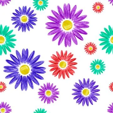 Watercolor floral seamless pattern. Vector illustration Stock Illustration