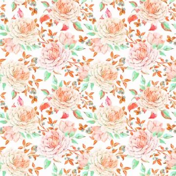 Watercolor floral vector pattern Stock Illustration