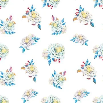 Watercolor floral vector pattern Stock Illustration