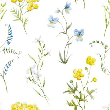 Watercolor floral vector pattern Stock Illustration