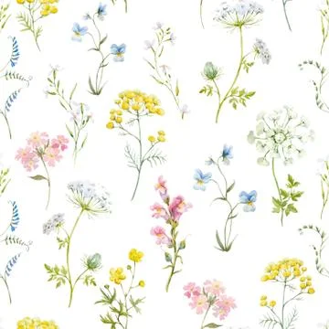 Watercolor floral vector pattern Stock Illustration