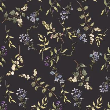 Watercolor floral vector pattern Stock Illustration