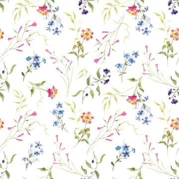 Watercolor floral vector pattern Stock Illustration