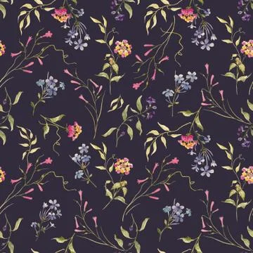 Watercolor floral vector pattern Stock Illustration