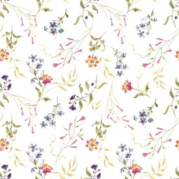 Watercolor floral vector pattern 스톡 일러스트