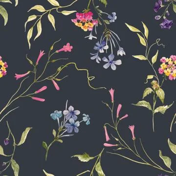 Watercolor floral vector pattern Stock Illustration