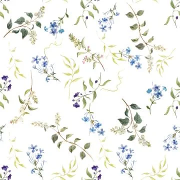 Watercolor floral vector pattern Stock Illustration
