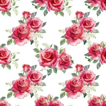 Watercolor floral vector pattern Stock Illustration