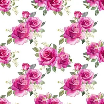 Watercolor floral vector pattern Stock Illustration
