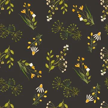 Watercolor floral vector pattern Stock Illustration