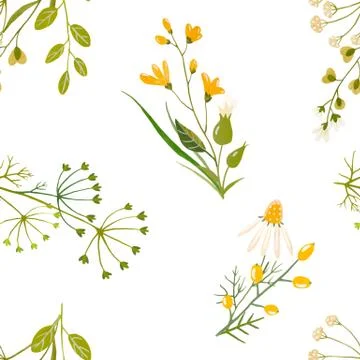 Watercolor floral vector pattern Stock Illustration