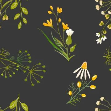 Watercolor floral vector pattern Stock Illustration