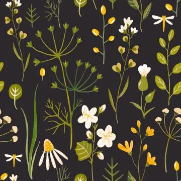 Watercolor floral vector pattern Stock Illustration