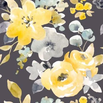 Watercolor floral vector seamless pattern Stock Illustration