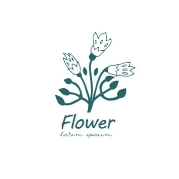 Watercolor flower logo. Vector Stock Illustration