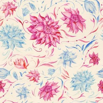 Watercolor flower pattern Stock Illustration