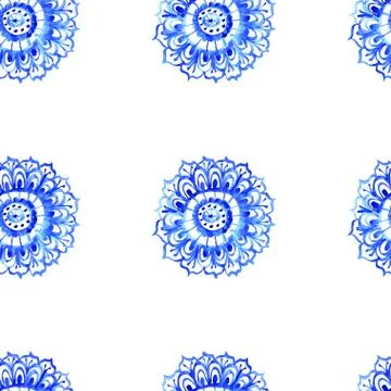 Watercolor flower seamless pattern Stock Illustration