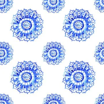 Watercolor flower seamless pattern Stock Illustration