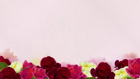 Watercolor flowered frame for scrping design on white background. Loop animation Vidéo 166357897