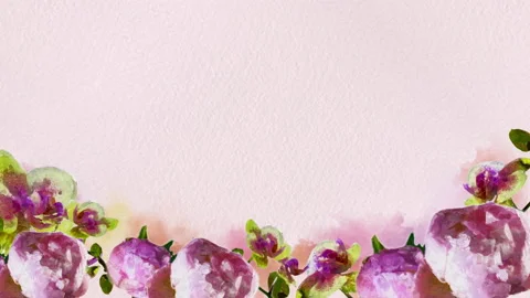 Watercolor flowered frame for scrping design on white background. Loop animation 스톡 동영상 166358252