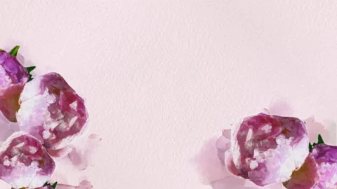 Watercolor flowered frame for scrping design on white background. Loop animation Видео 166360780