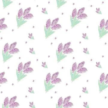 Watercolor flowers of lilac pattern Stock Illustration