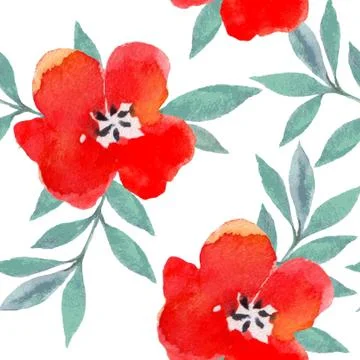Watercolor flowers pattern Stock Illustration