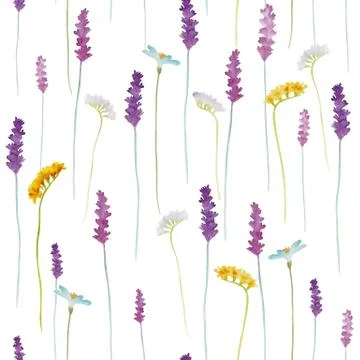 Watercolor flowers pattern Stock Illustration