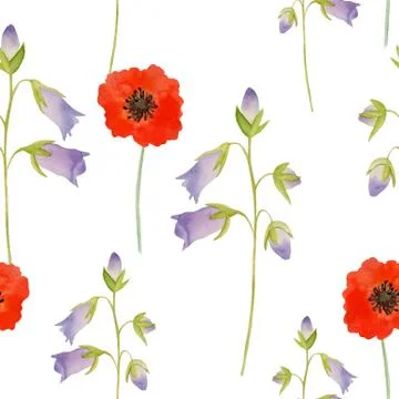 Watercolor flowers pattern Stock Illustration