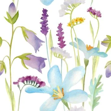 Watercolor flowers pattern Stock Illustration