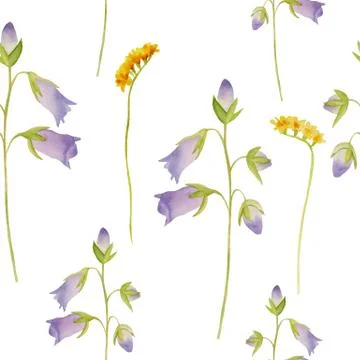 Watercolor flowers pattern Stock Illustration