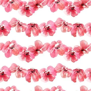 Watercolor flowers pattern Stockillustratie