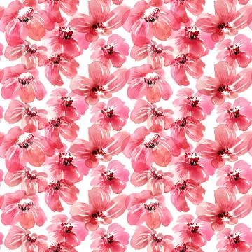 Watercolor flowers pattern Stockillustratie