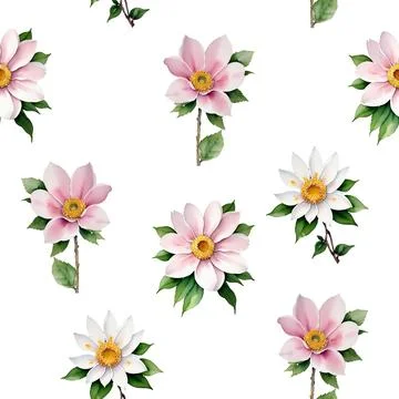 Watercolor flowers pattern Stock Illustration