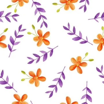 Watercolor flowers seamless pattern Illustrazione stock