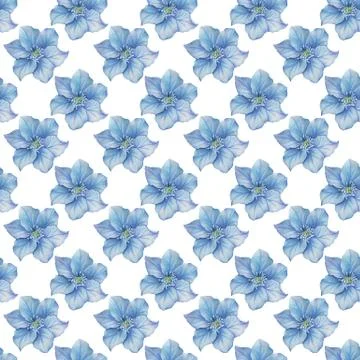 Watercolor flowers seamless pattern. Stock Illustration