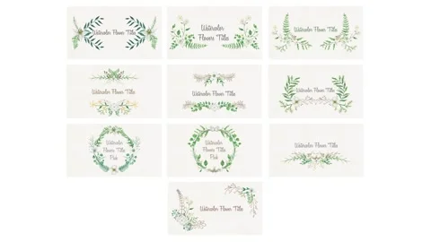 Watercolor Flowers Titles After Effects stock